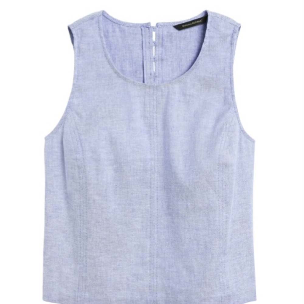 Banana Republic cropped cotton-linen shell